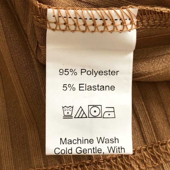 SHEIN Beige Cropped Ribbed Knit Long Sleeve Top M New - Picture 11 of 12